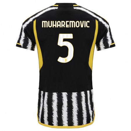 Kandiny Hombre Camiseta Tarik Muharemovic #5 Blanco Negro 1ª Equipación 2023/24 La Camisa