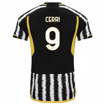 Kandiny Heren Leonardo Cerri #9 Zwart Wit Thuisshirt Thuistenue 2023/24 T-Shirt België