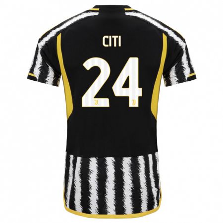 Kandiny Hombre Camiseta Alessandro Citi #24 Blanco Negro 1ª Equipación 2023/24 La Camisa