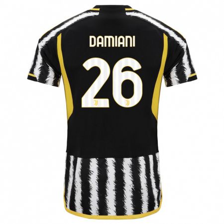 Kandiny Hombre Camiseta Samuele Damiani #26 Blanco Negro 1ª Equipación 2023/24 La Camisa