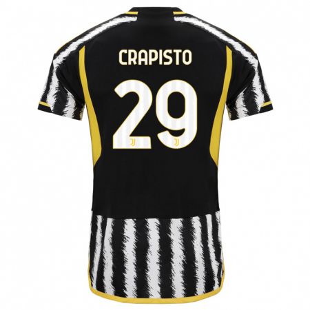 Kandiny Hombre Camiseta Francesco Crapisto #29 Blanco Negro 1ª Equipación 2023/24 La Camisa