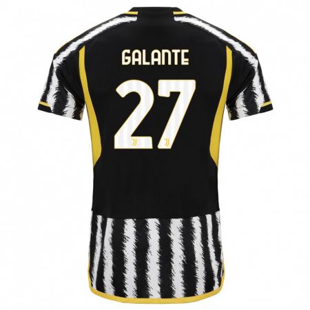 Kandiny Hombre Camiseta Tommaso Galante #27 Blanco Negro 1ª Equipación 2023/24 La Camisa