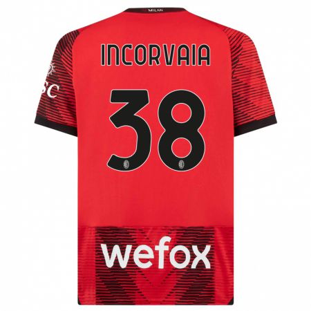 Kandiny Heren Giovanni Incorvaia #38 Rood Zwart Thuisshirt Thuistenue 2023/24 T-Shirt België