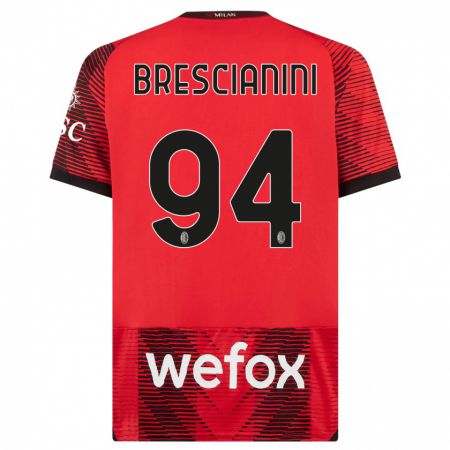 Kandiny Heren Marco Brescianini #94 Rood Zwart Thuisshirt Thuistenue 2023/24 T-Shirt België