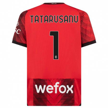 Kandiny Heren Ciprian Tatarusanu #1 Rood Zwart Thuisshirt Thuistenue 2023/24 T-Shirt België