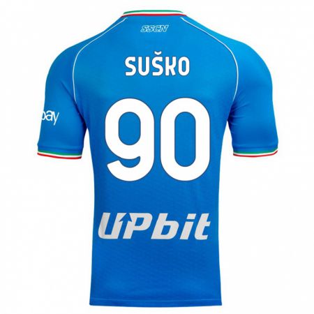 Kandiny Uomo Maglia Daniel Suško #90 Cielo Blu Kit Gara Home 2023/24 Maglietta