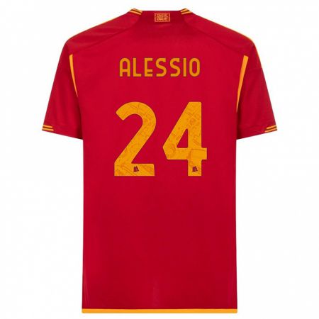 Kandiny Uomo Maglia Filippo Alessio #24 Rosso Kit Gara Home 2023/24 Maglietta