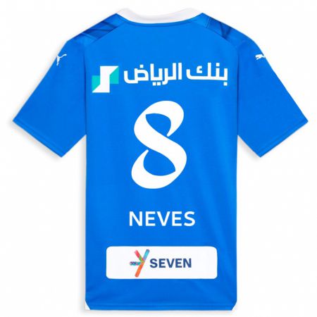 Kandiny Uomo Maglia Rúben Neves #8 Blu Kit Gara Home 2023/24 Maglietta