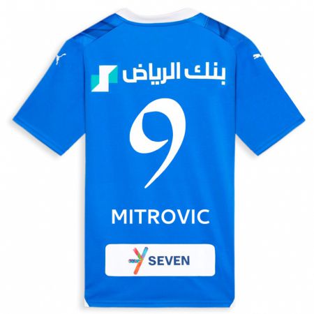 Kandiny Herren Aleksandar Mitrovic #9 Blau Heimtrikot Trikot 2023/24 T-Shirt Österreich