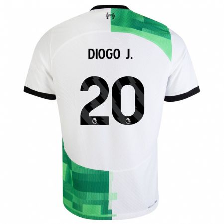 Kandiny Uomo Maglia Diogo Jota #20 Bianco Verde Kit Gara Away 2023/24 Maglietta