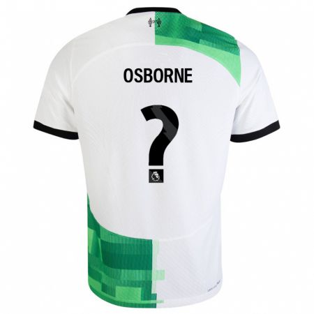 Kandiny Hombre Camiseta Niall Osborne #0 Blanco Verde 2ª Equipación 2023/24 La Camisa