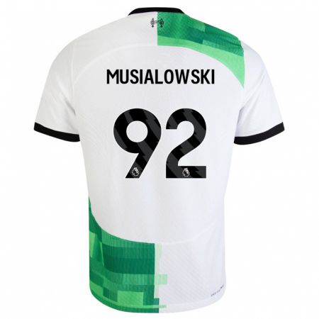 Kandiny Uomo Maglia Mateusz Musialowski #92 Bianco Verde Kit Gara Away 2023/24 Maglietta