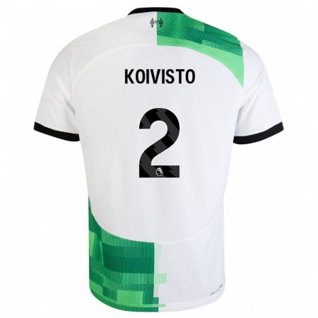 Kandiny Uomo Maglia Emma Koivisto #2 Bianco Verde Kit Gara Away 2023/24 Maglietta