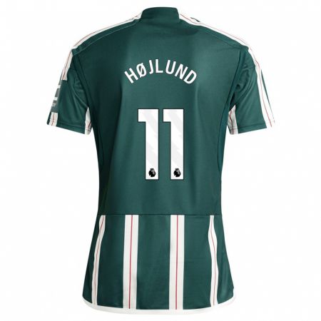 Kandiny Heren Rasmus Højlund #11 Donkergroen Uitshirt Uittenue 2023/24 T-Shirt België