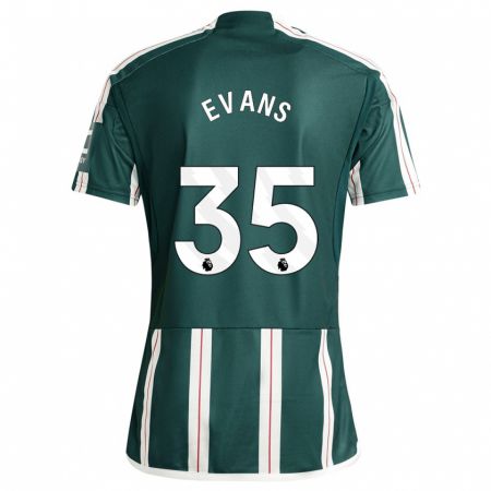 Kandiny Uomo Maglia Jonny Evans #35 Verde Scuro Kit Gara Away 2023/24 Maglietta