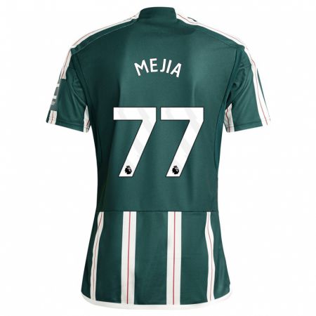 Kandiny Hombre Camiseta Mateo Mejia #77 Verde Oscuro 2ª Equipación 2023/24 La Camisa México