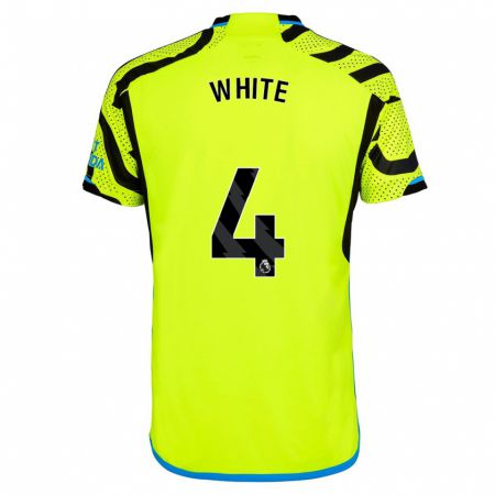 Kandiny Uomo Maglia Ben White #4 Giallo Kit Gara Away 2023/24 Maglietta