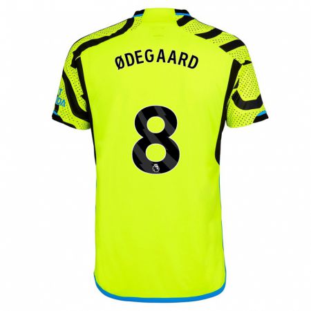 Kandiny Uomo Maglia Martin Ødegaard #8 Giallo Kit Gara Away 2023/24 Maglietta