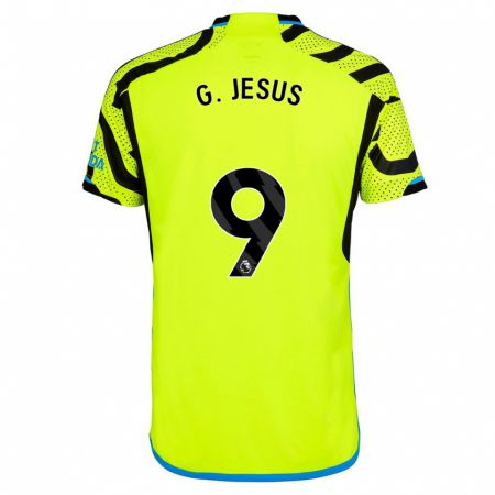 Kandiny Uomo Maglia Gabriel Jesus #9 Giallo Kit Gara Away 2023/24 Maglietta