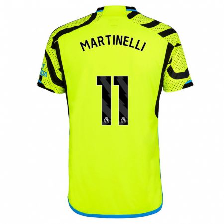 Kandiny Uomo Maglia Gabriel Martinelli #11 Giallo Kit Gara Away 2023/24 Maglietta