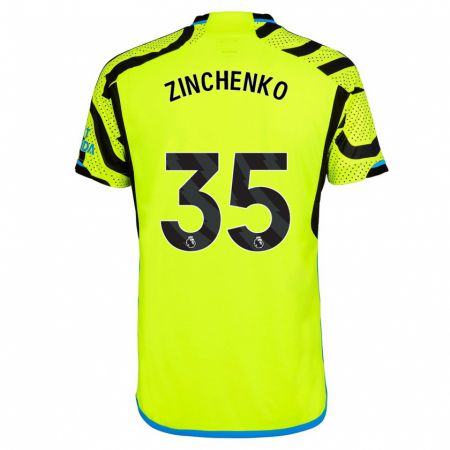 Kandiny Uomo Maglia Oleksandr Zinchenko #35 Giallo Kit Gara Away 2023/24 Maglietta