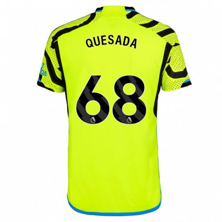 Kandiny Uomo Maglia Elián Quesada #68 Giallo Kit Gara Away 2023/24 Maglietta