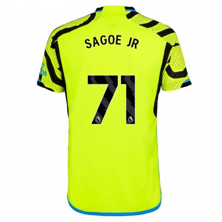 Kandiny Uomo Maglia Charles Sagoe Jr #71 Giallo Kit Gara Away 2023/24 Maglietta