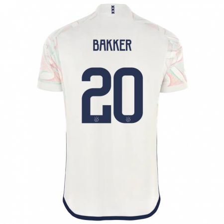 Kandiny Uomo Maglia Eshly Bakker #20 Bianco Kit Gara Away 2023/24 Maglietta