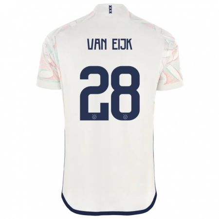 Kandiny Uomo Maglia Regina Van Eijk #28 Bianco Kit Gara Away 2023/24 Maglietta