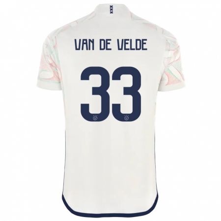 Kandiny Uomo Maglia Jonna Van De Velde #33 Bianco Kit Gara Away 2023/24 Maglietta