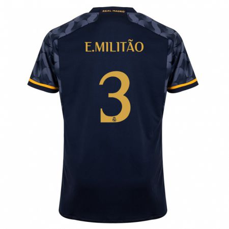 Kandiny Heren Éder Militão #3 Donkerblauw Uitshirt Uittenue 2023/24 T-Shirt België