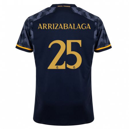 Kandiny Uomo Maglia Kepa Arrizabalaga #25 Blu Scuro Kit Gara Away 2023/24 Maglietta