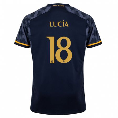 Kandiny Uomo Maglia Lucia Rodriguez #18 Blu Scuro Kit Gara Away 2023/24 Maglietta