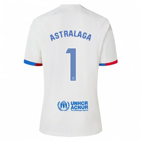 Kandiny Hombre Camiseta Ander Astralaga #1 Blanco 2ª Equipación 2023/24 La Camisa