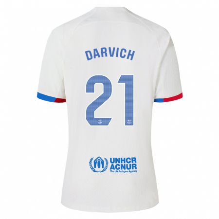 Kandiny Uomo Maglia Noah Darvich #21 Bianco Kit Gara Away 2023/24 Maglietta