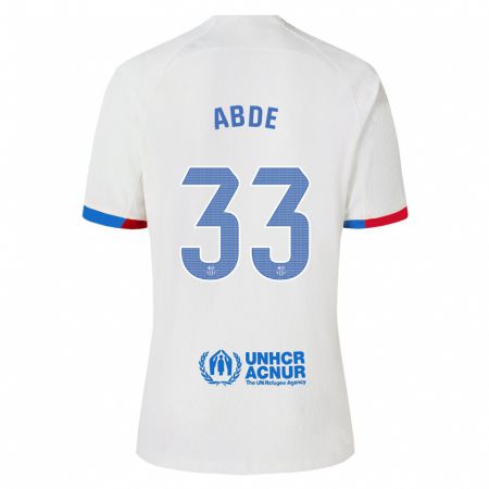 Kandiny Hombre Camiseta Ez Abde #33 Blanco 2ª Equipación 2023/24 La Camisa