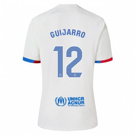 Kandiny Uomo Maglia Patricia Guijarro #12 Bianco Kit Gara Away 2023/24 Maglietta