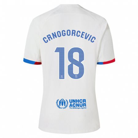 Kandiny Hombre Camiseta Ana-Maria Crnogorcevic #18 Blanco 2ª Equipación 2023/24 La Camisa