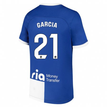 Kandiny Uomo Maglia Sheila Garcia #21 Blu Bianco Kit Gara Away 2023/24 Maglietta