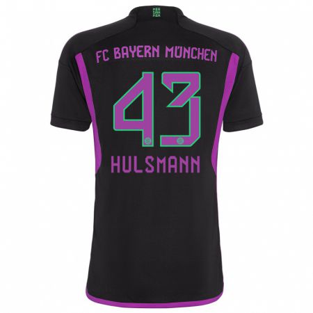 Kandiny Uomo Maglia Tom Hülsmann #43 Nero Kit Gara Away 2023/24 Maglietta