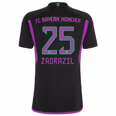 Kandiny Uomo Maglia Sarah Zadrazil #25 Nero Kit Gara Away 2023/24 Maglietta