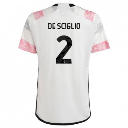 Kandiny Uomo Maglia Mattia De Sciglio #2 Bianco Rosa Kit Gara Away 2023/24 Maglietta