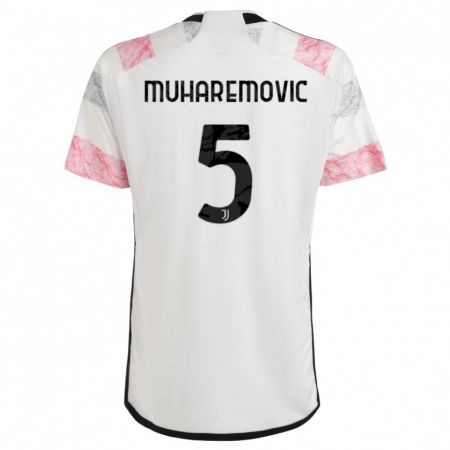 Kandiny Uomo Maglia Tarik Muharemovic #5 Bianco Rosa Kit Gara Away 2023/24 Maglietta