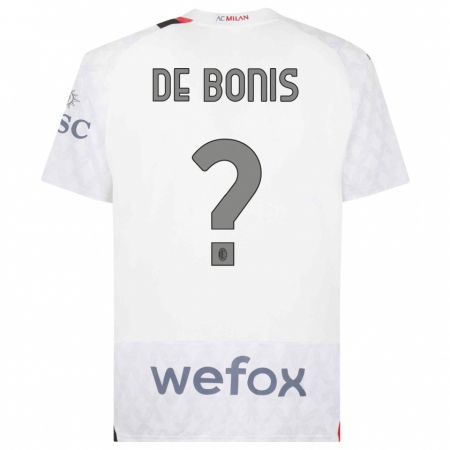 Kandiny Uomo Maglia Andrea De Bonis #0 Bianco Kit Gara Away 2023/24 Maglietta