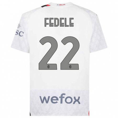 Kandiny Uomo Maglia Noemi Fedele #22 Bianco Kit Gara Away 2023/24 Maglietta