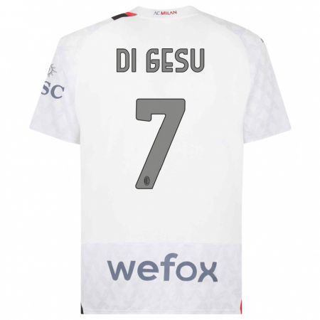 Kandiny Hombre Camiseta Enrico Di Gesu #7 Blanco 2ª Equipación 2023/24 La Camisa