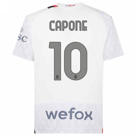 Kandiny Heren Andrea Capone #10 Wit Uitshirt Uittenue 2023/24 T-Shirt België