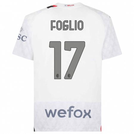 Kandiny Uomo Maglia Christian Foglio #17 Bianco Kit Gara Away 2023/24 Maglietta