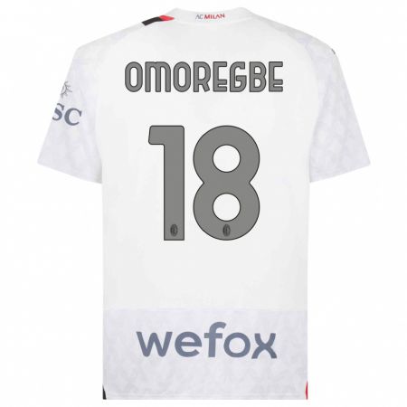 Kandiny Hombre Camiseta Bob Murphy Omoregbe #18 Blanco 2ª Equipación 2023/24 La Camisa