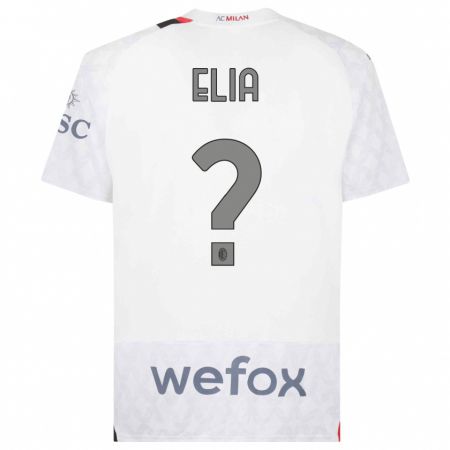 Kandiny Uomo Maglia Emanuele Elia #0 Bianco Kit Gara Away 2023/24 Maglietta